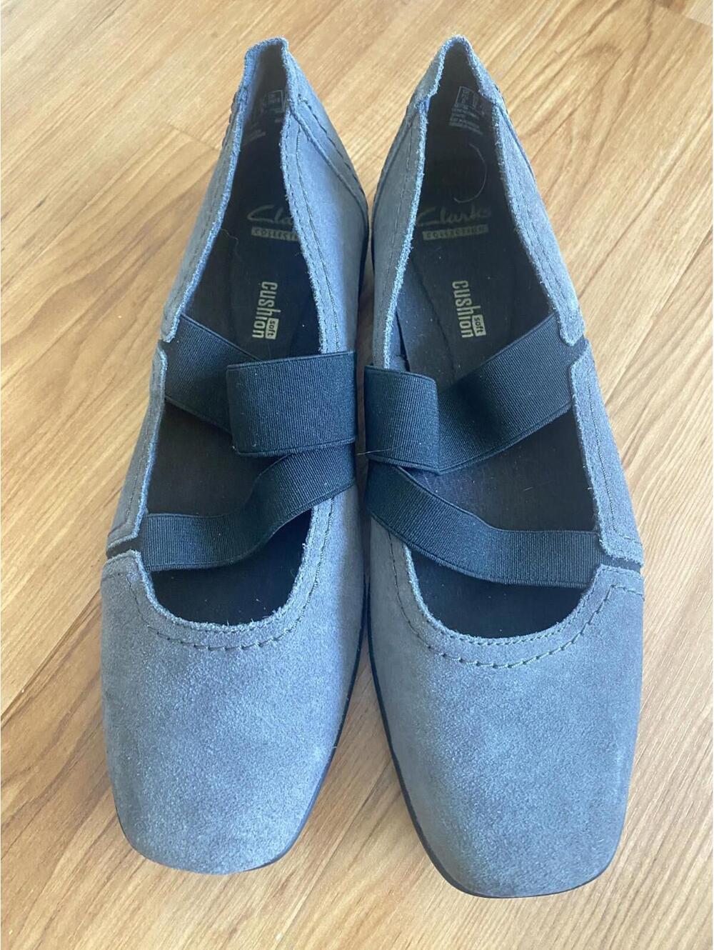 Clarks Gray Suede Leather Artisan Casual Everyday Mary Janes Comfort Shoe 10 M